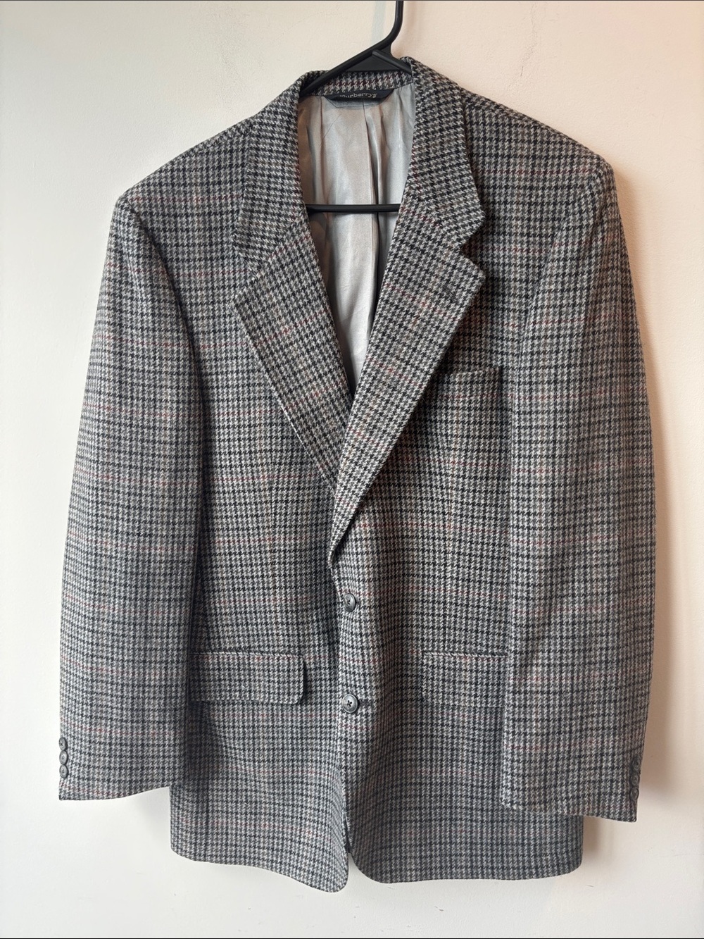 Burberry vintage tweed grey wool blazer men sz 38R